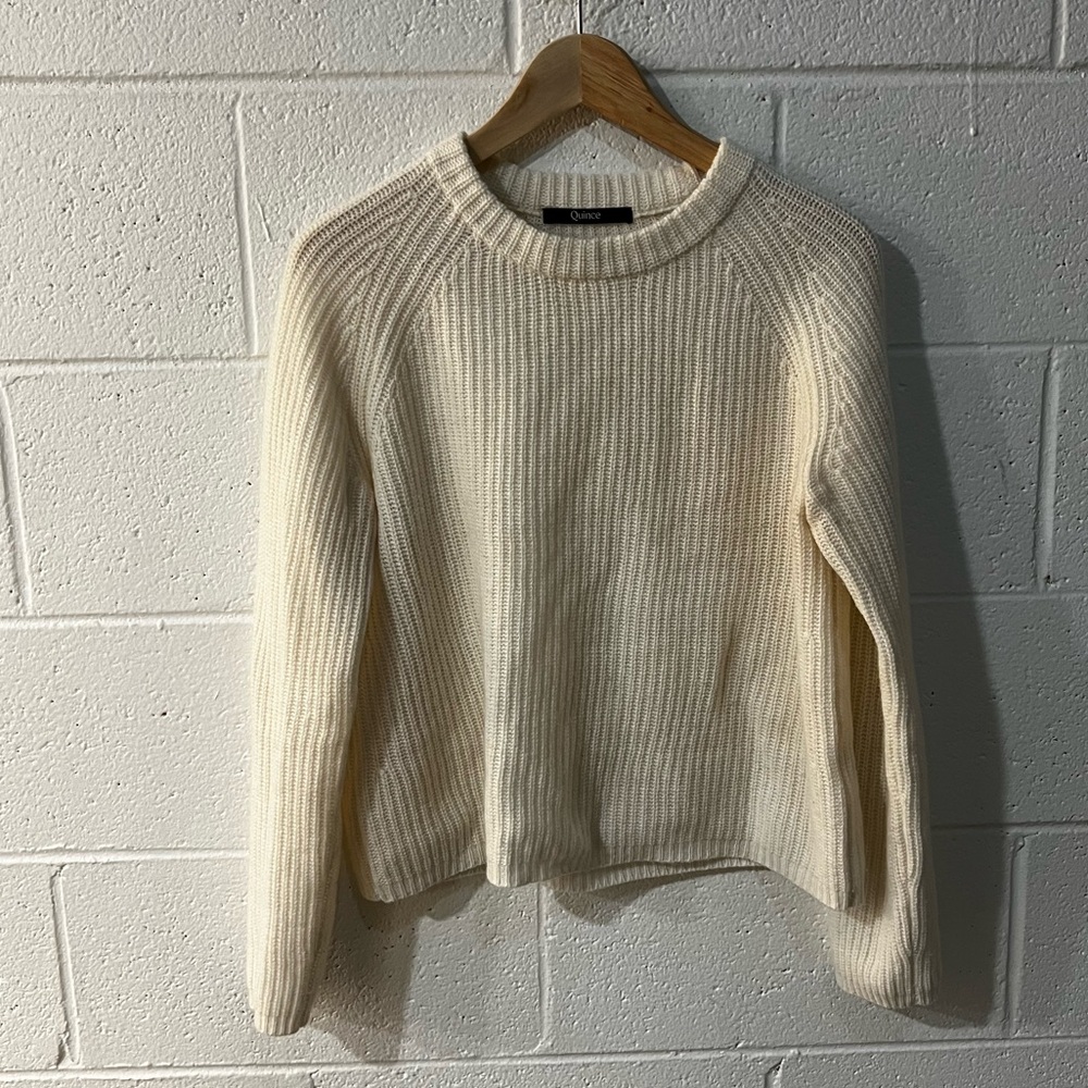QUINCE Mongolian Cashmere Sweater in cream